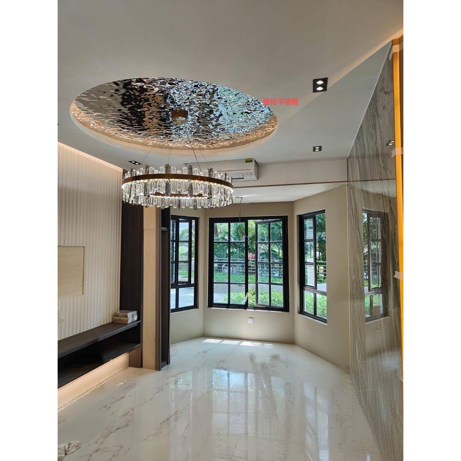 不锈钢水波纹镜面彩色波纹板 天花大堂酒店吊顶装饰KTV背景墙定制