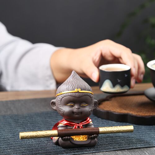 孙悟空紫砂茶宠摆件精品可养茶玩茶桌茶台装饰品茶刀茶针茶具配件