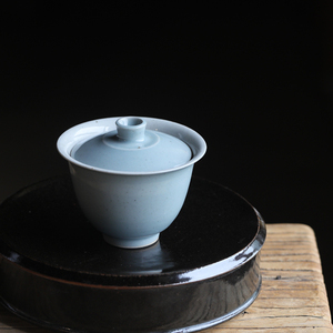 挑tea小郭老师纯手工冷淡仙气蓝盖碗隔热好拿陶瓷茶具家用泡茶器
