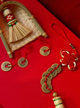 结婚扫把乔迁新居笤帚新生儿宝宝挂件扫帚新年春节挂饰开业大吉扫