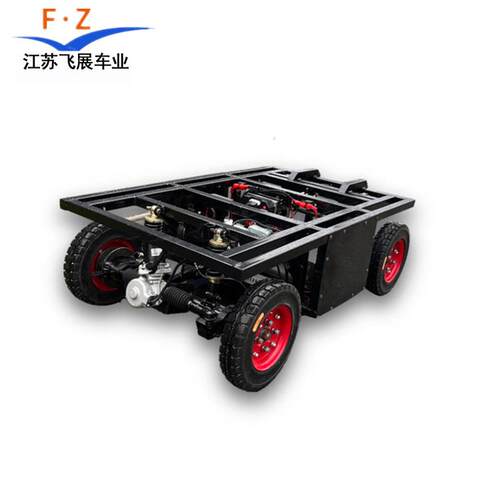 小型实心轮胎线控智能高精度遥控底盘阿克曼转向巡检机器人底盘
