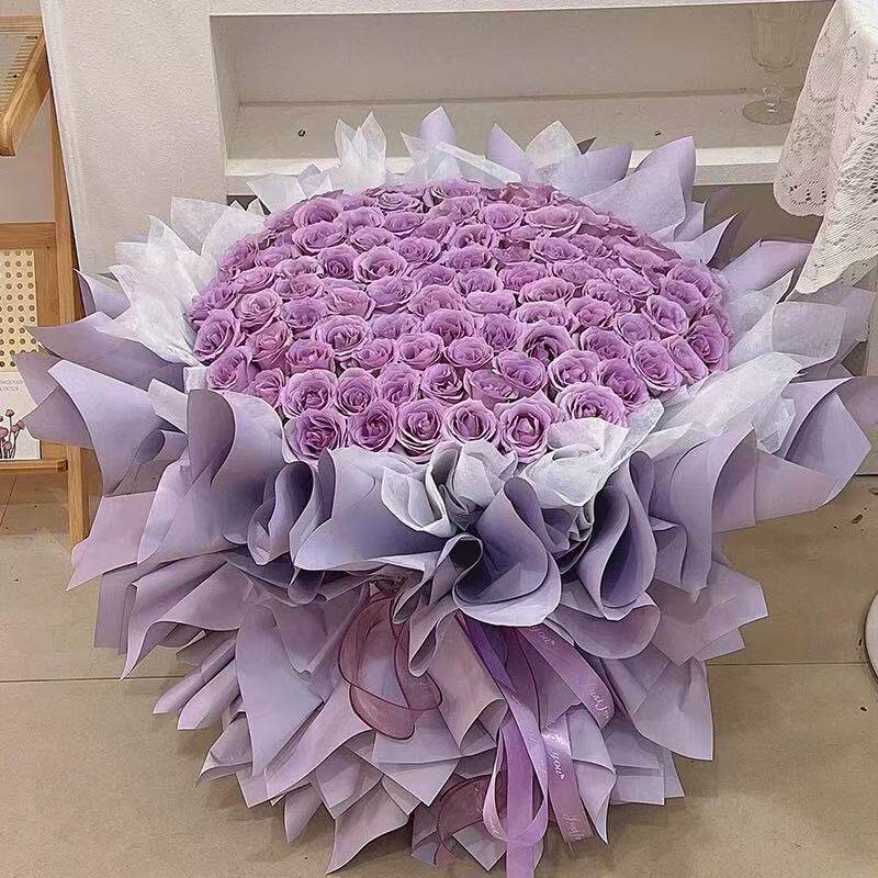 深圳99朵紫玫瑰花束鲜花速递同城北京上海广州南京生日成都郑州