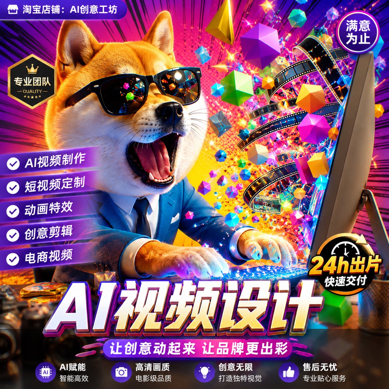 ai视频制作剪辑接单代做特效片短视频制作