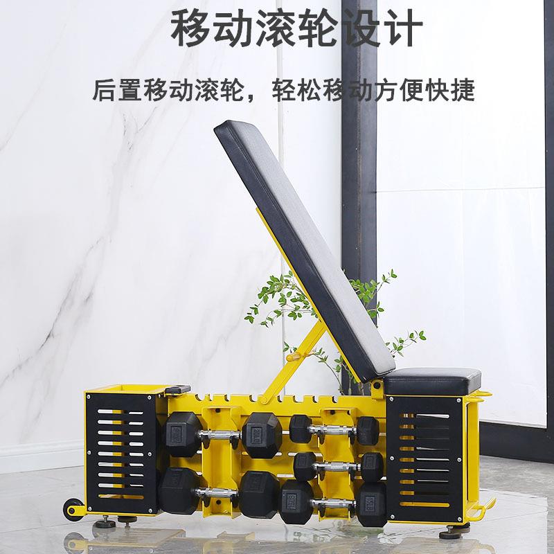 厂家直供仰卧板健身房可折叠家用健身器材可调节多功能收纳哑铃凳