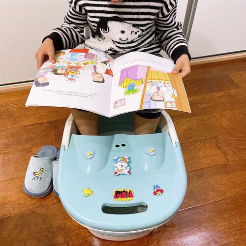 卡通可折叠塑料儿童泡脚桶可爱男宝宝按摩小号洗脚盆女孩家用宿舍
