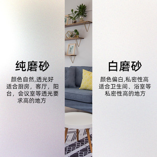 静电磨砂玻璃贴纸遮光仿百叶窗户贴膜透光不透明浴室门办公室防窥