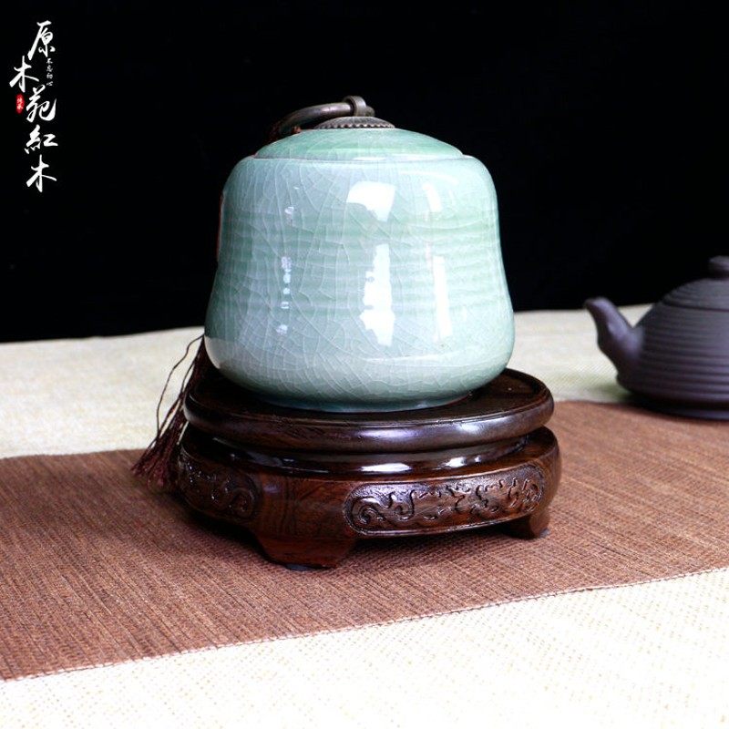 实木浮雕紫砂壶花瓶盆景底座木质黑紫檀圆形摆件玉石器托架展示台