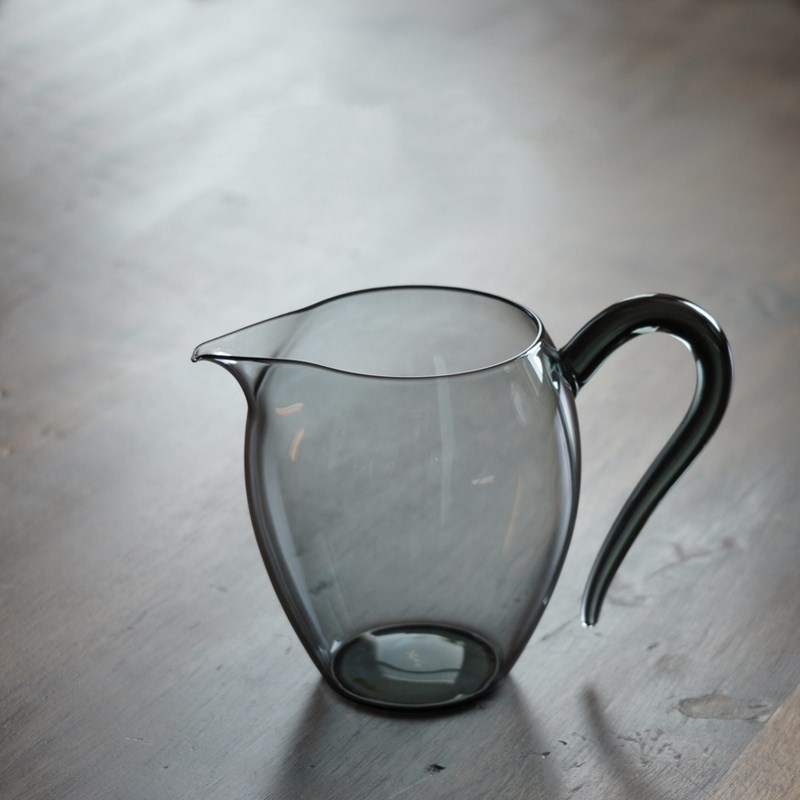 粉色玻璃公道杯茶漏一体高档耐热分茶器功夫茶具草堂粉把公杯茶海
