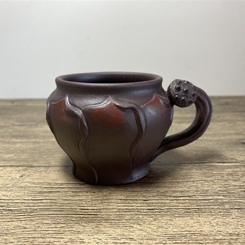 孙氏紫砂主人杯原矿紫泥纯手工紫砂茶具莲花品茗杯150cc茶杯精致