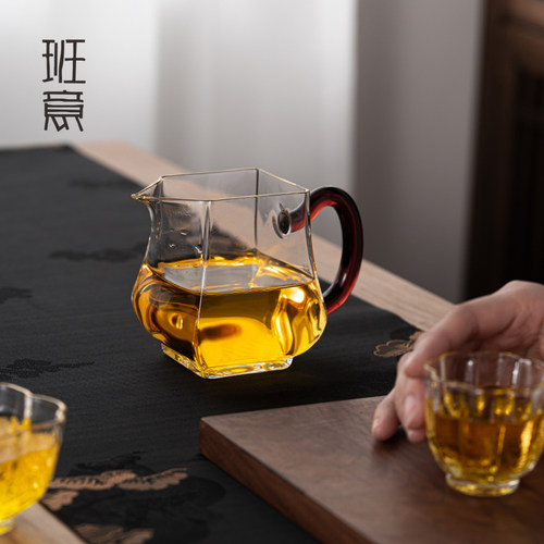 班意 玻璃公道杯手工四方鹰嘴公杯耐热加厚茶海功夫茶具分茶匀杯