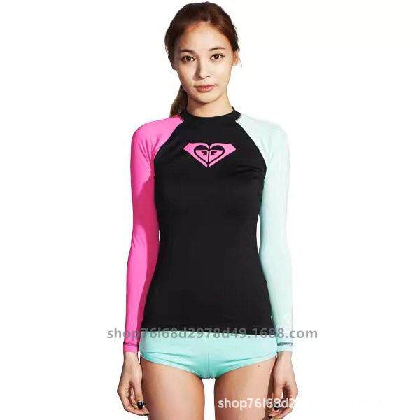 ROXY 潜水服女士长袖分体修身速干衣冲浪防晒滑水浮潜水母衣游泳