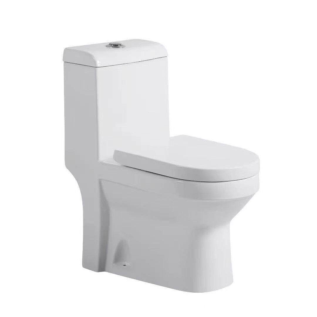 直冲马桶连体坐便器节水横排防堵防臭座便器工程墙排直冲马桶