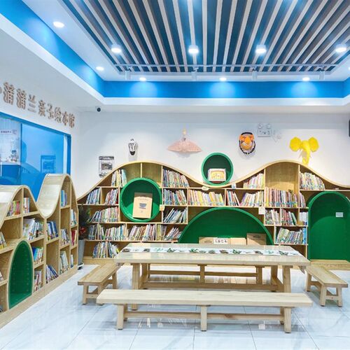 绘本馆图书馆书架幼儿园早教中心培训机构阅读区软装墙体异形书柜