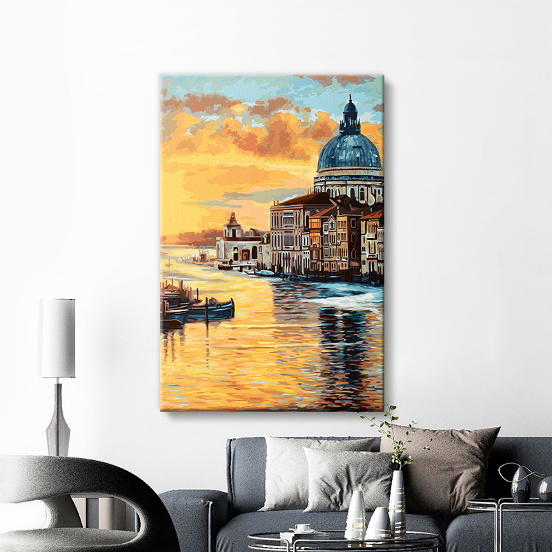 手工diy数字油画客厅风景大尺寸涂色装饰画减压手绘填色油彩挂画