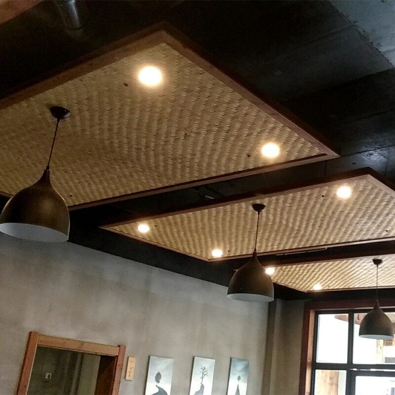 装修竹席装饰竹篾席子手工竹编茶室餐厅饭馆酒楼民宿吊顶墙面复古