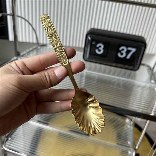 钛金主餐勺不锈钢甜品咖啡勺子瓢羹调羹儿童小勺子家用精致餐具