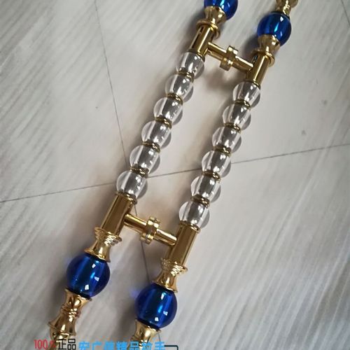 欧式新款豪华大门水晶拉手不锈钢玻璃酒店KTV商场门把手古铜色