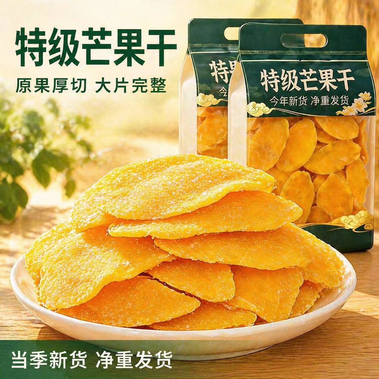 新货大片】精选大片芒果干原切水果干蜜饯休闲零食酸甜果脯纯天然