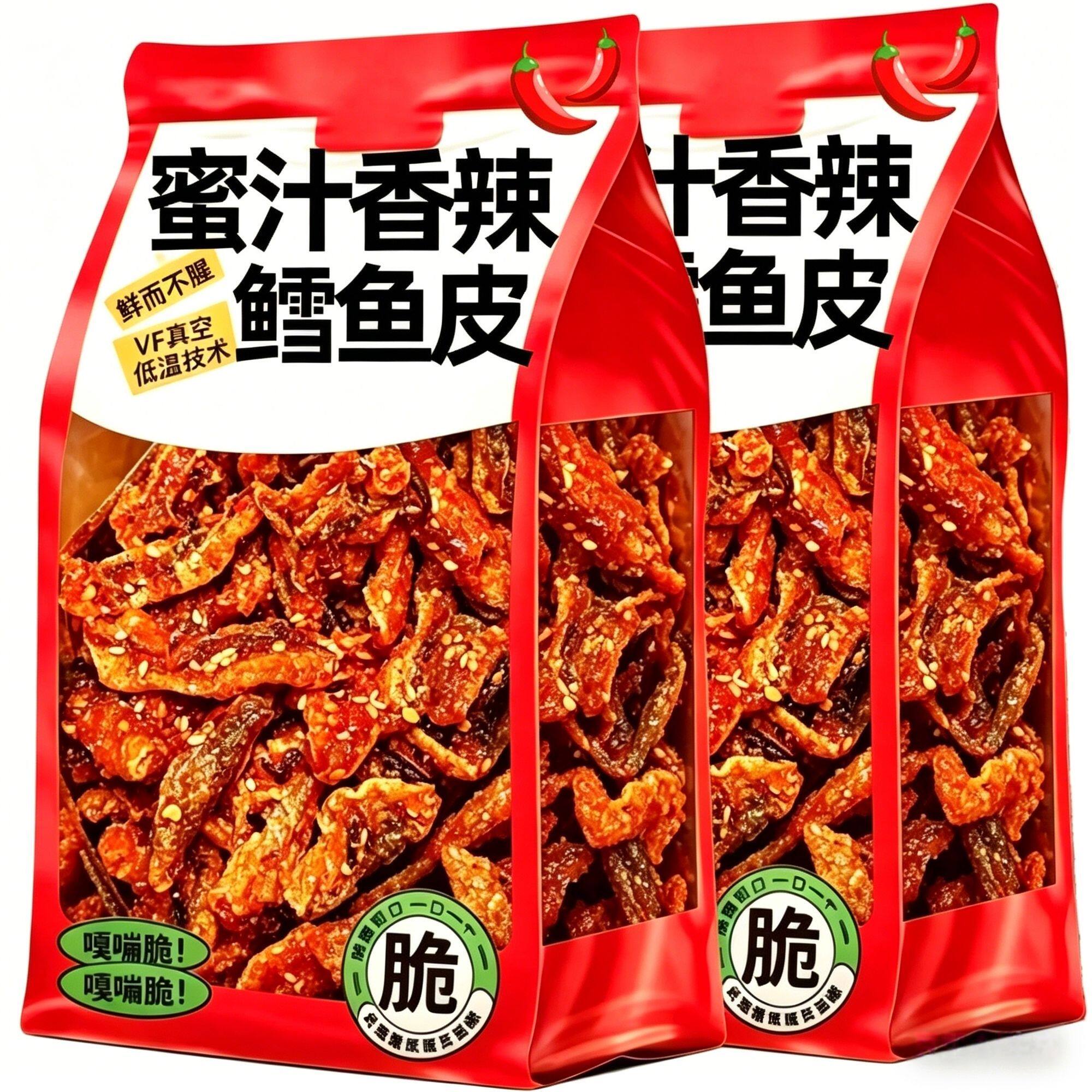零食符号深海鳕鱼皮香辣鱼皮即食海味学生小零食蜜汁鱼酥香脆鱼皮