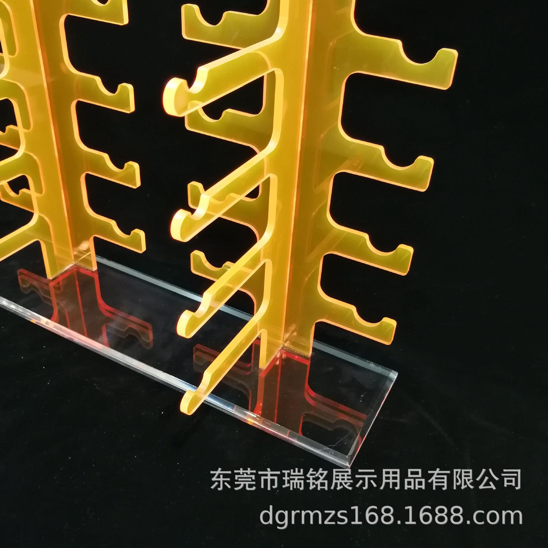 定制有机玻璃10对桌面荧光橙色亚克力太阳镜展示架眼镜展示架架子