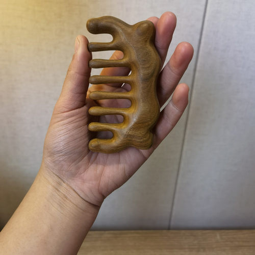 小鹿款经络按摩木梳子头疗疏通头皮天然绿檀木多功能梳通乳腺全身