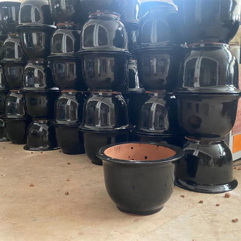 家用陶瓷花盆特大号落地盆陶土透气种树盆花卉绿植园艺复古龙缸盆