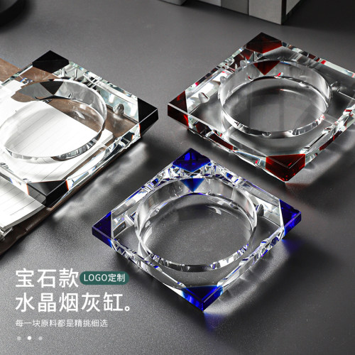 创意水晶玻璃欧式家用客厅大号烟灰缸个性潮流办公室KTV烟缸定制