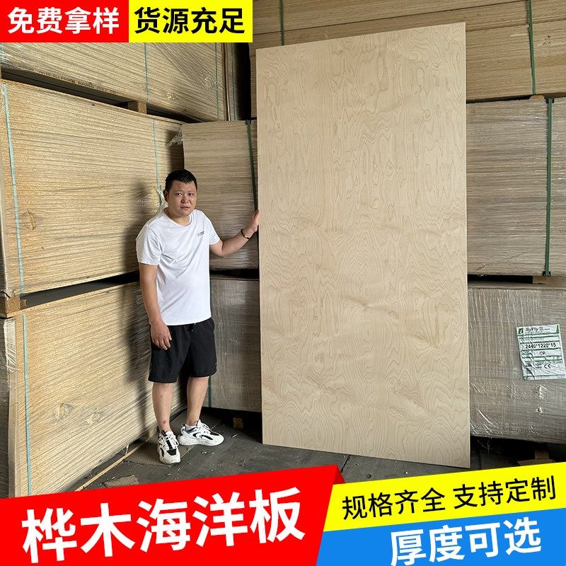 进口全桦木板海洋板桦木多层板全桦木板装修切割实木板材夹板木板