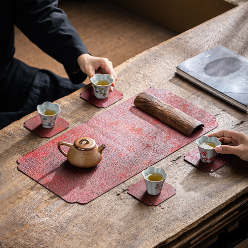 主人茶席杯垫壶垫茶盘垫茶桌隔热垫侘寂风干泡茶巾小茶席垫子防水