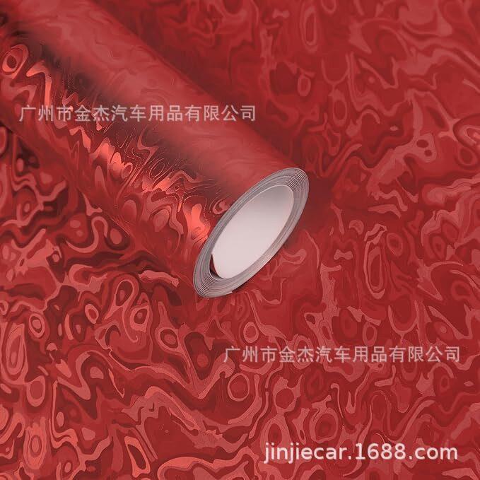 跨境汽车碳纤维贴纸 内饰后视镜贴膜PET锻造电镀元宇宙罗曼尼红