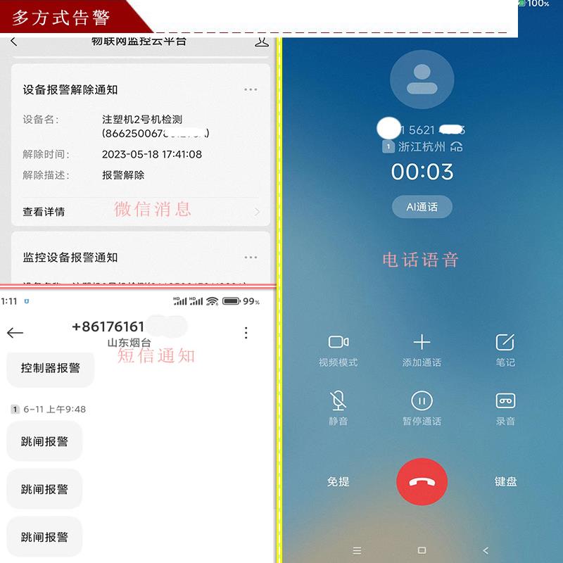 电力三相380V停电缺相电话报警器发短信打电话公众号消息管理平台