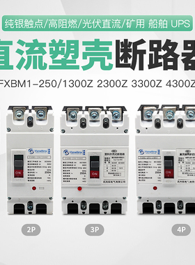 塑壳式直流空开DC500V1000V光伏直流断路器DC250V空气开关2P 250A