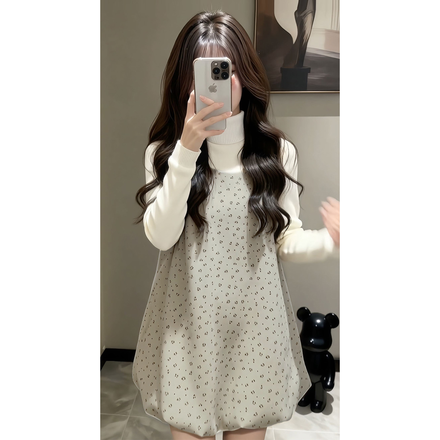 法式碎花花苞连衣裙子女2026新款早秋季小个子穿搭短裙套装高级感