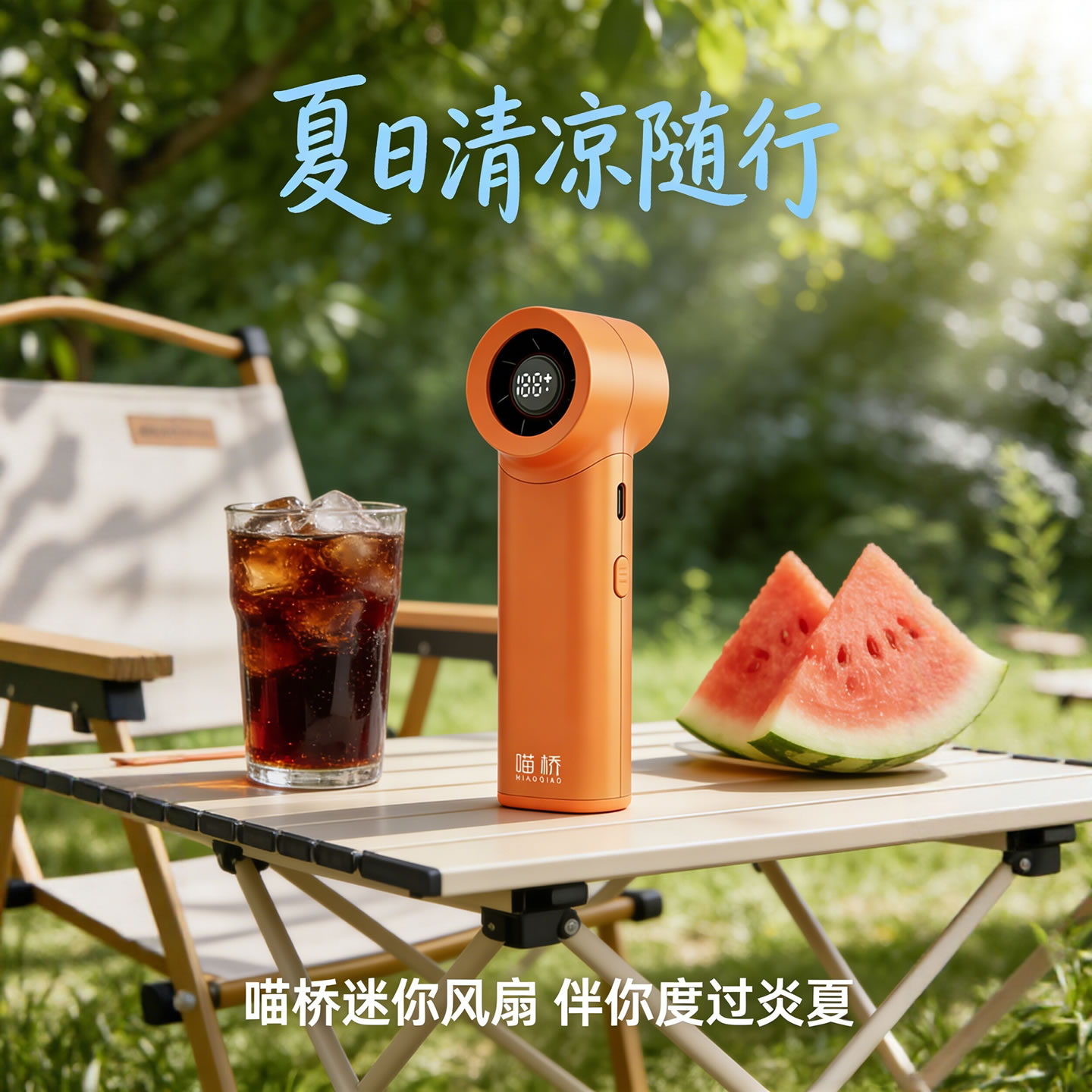 喵桥手持高速风扇G03铝合金版迷你便携式户外纳凉电风扇充电随身