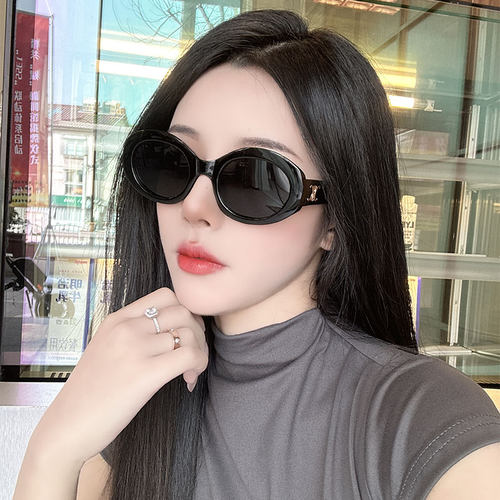 椭圆高级辣妹街拍通用墨镜太阳镜