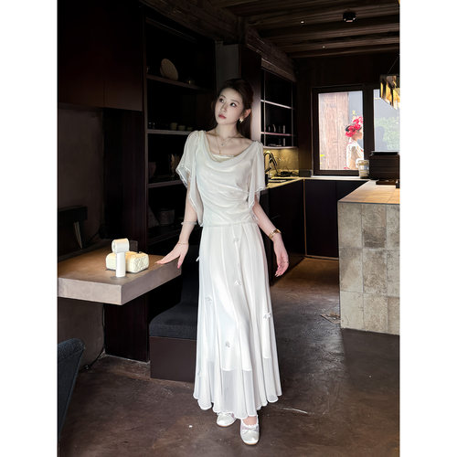 百棉醋酸私服名媛连衣裙套装女夏