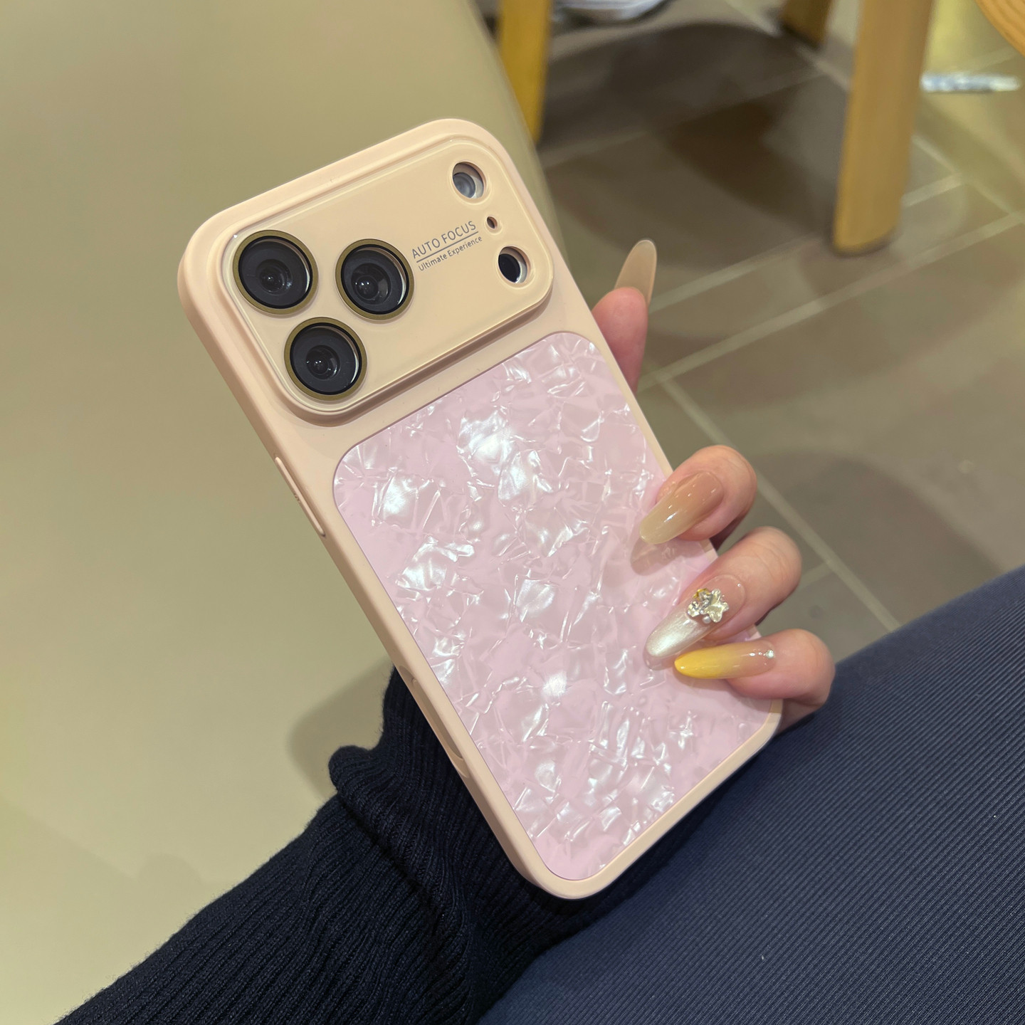 少贝壳纹苹果手机壳全包防摔