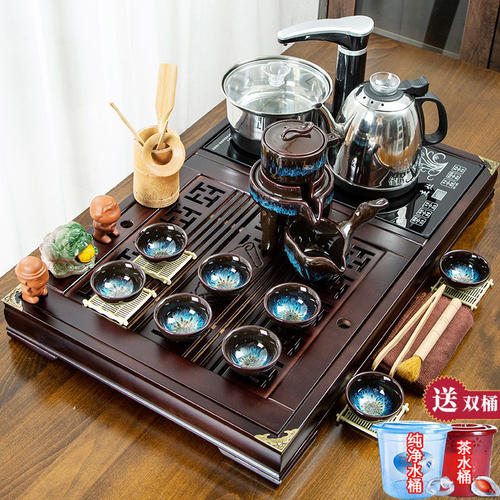 整套茶具套装简约全自动一体式高档实木茶盘带烧水紫砂功夫茶台道