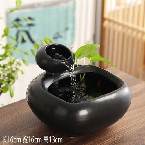 陶瓷流水小摆件家装饰品玄关办公室客厅桌面喷泉工艺品创意水景