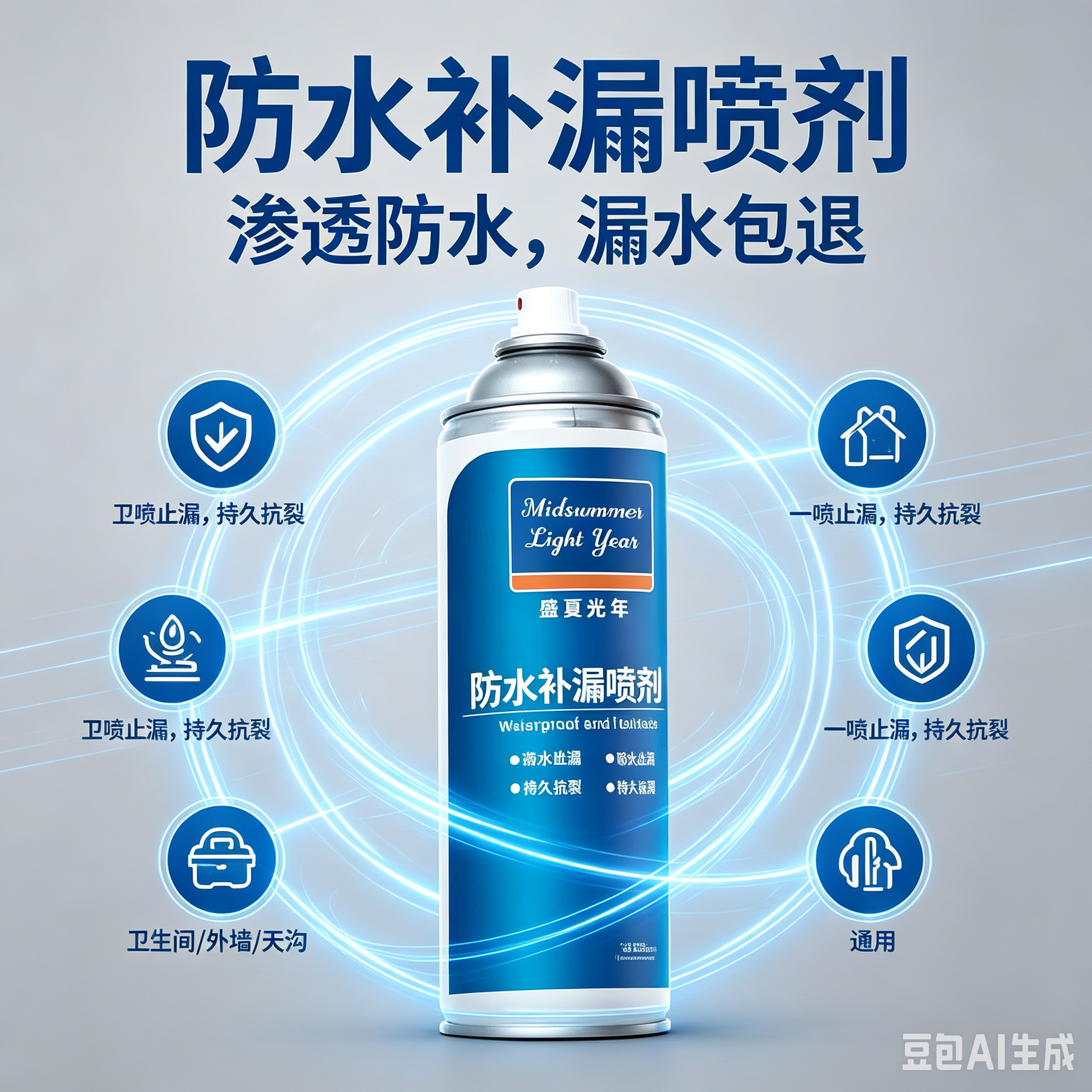 【拍一发4】防水补漏喷雾用于屋顶外墙裂缝堵漏室内外通用xy4