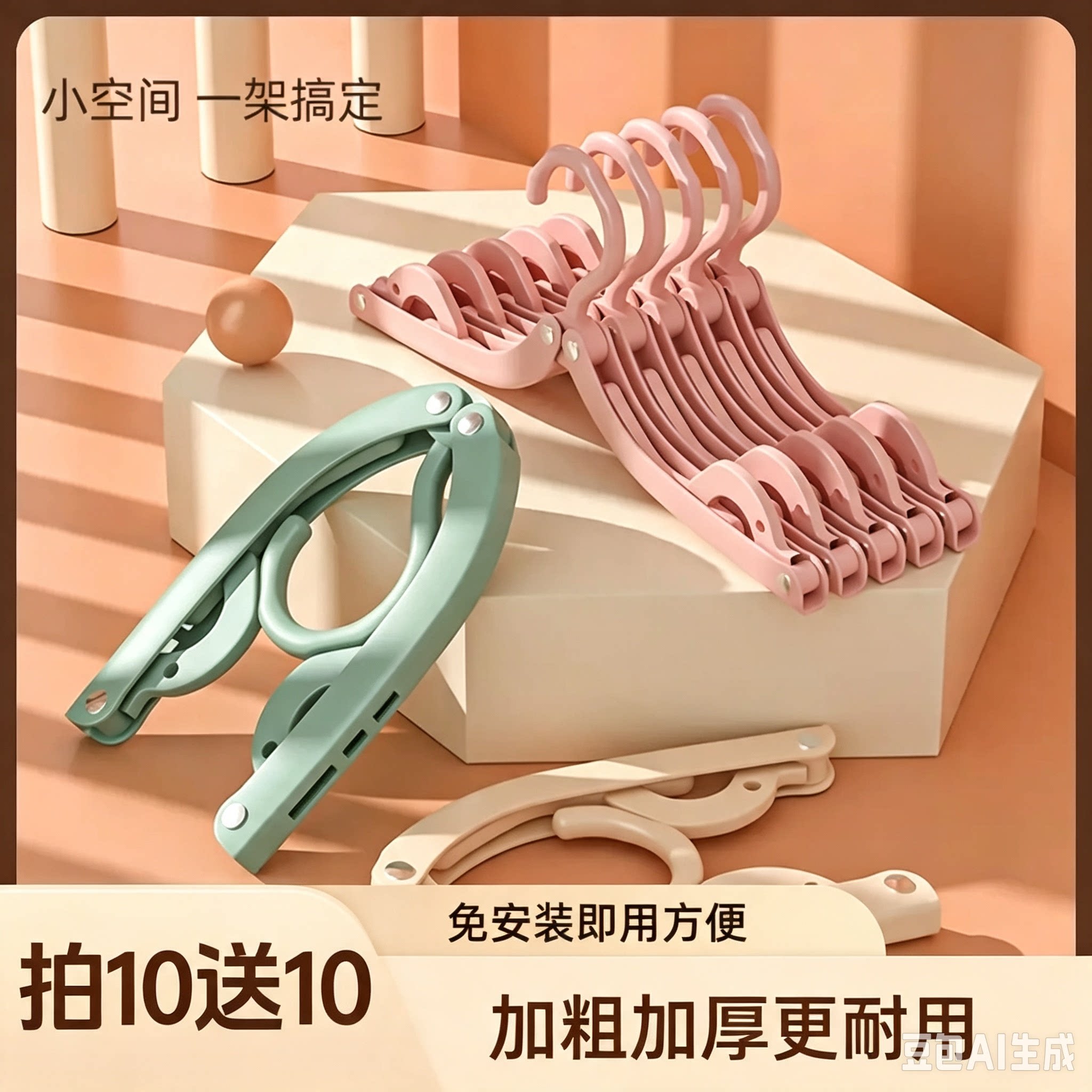 折叠衣架四季通用无痕衣架晾晒挂衣架晾衣架子学生小孩宿舍旅游JT