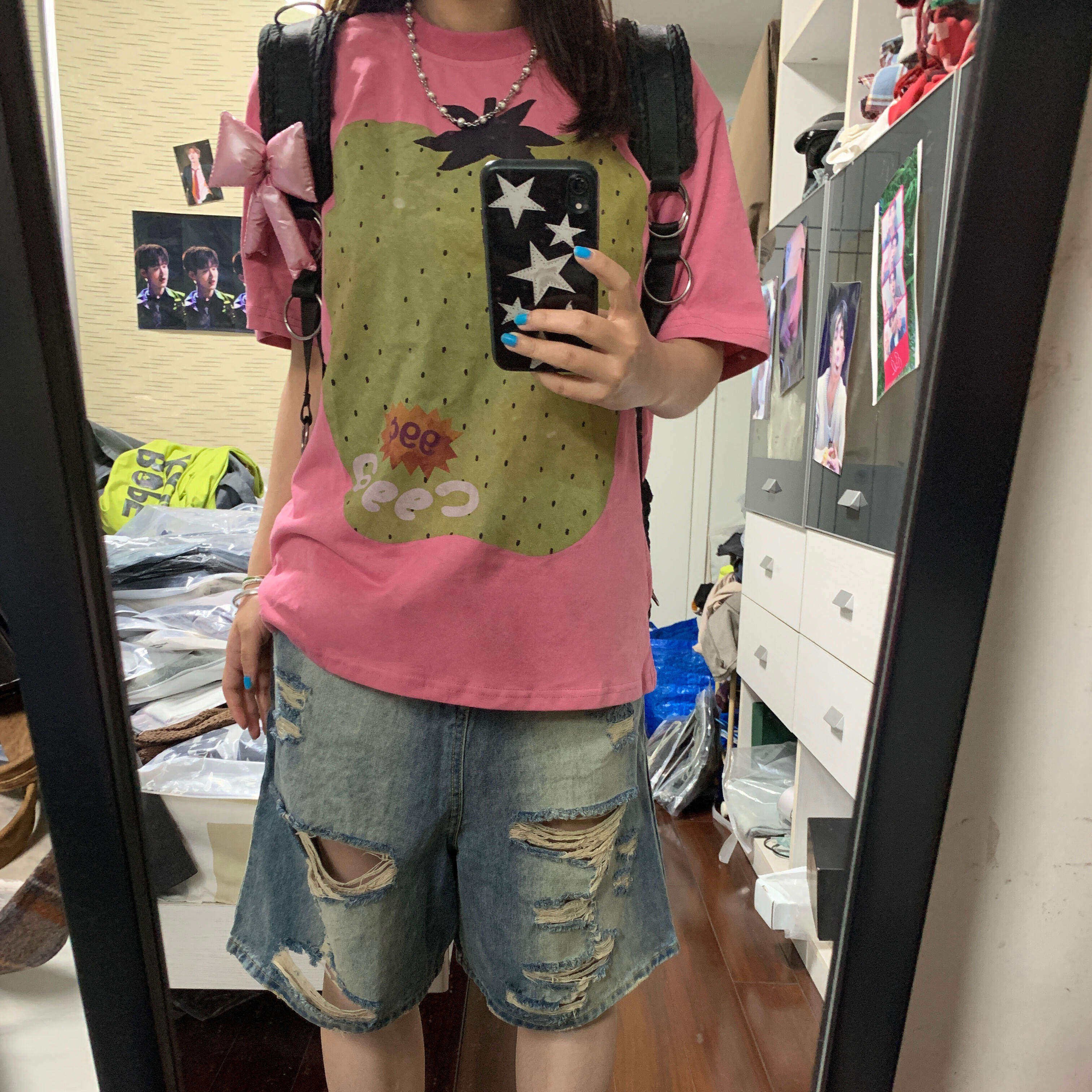 美式复古水果印花短袖T恤
