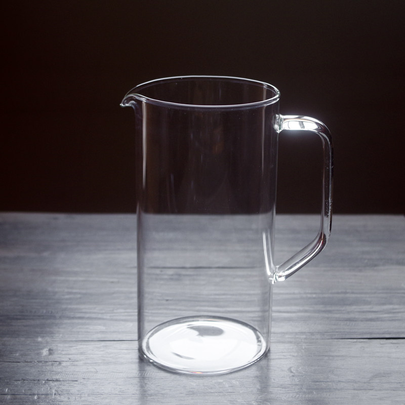 手冲咖啡壶玻璃大茶杯开嘴大容量玻璃杯 耐高温豆浆壶带把带盖图片