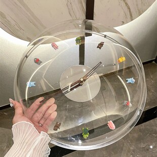 自来春风泡泡钟卡通静音走秒钟挂钟家用时钟波波钟装饰钟个性墙钟