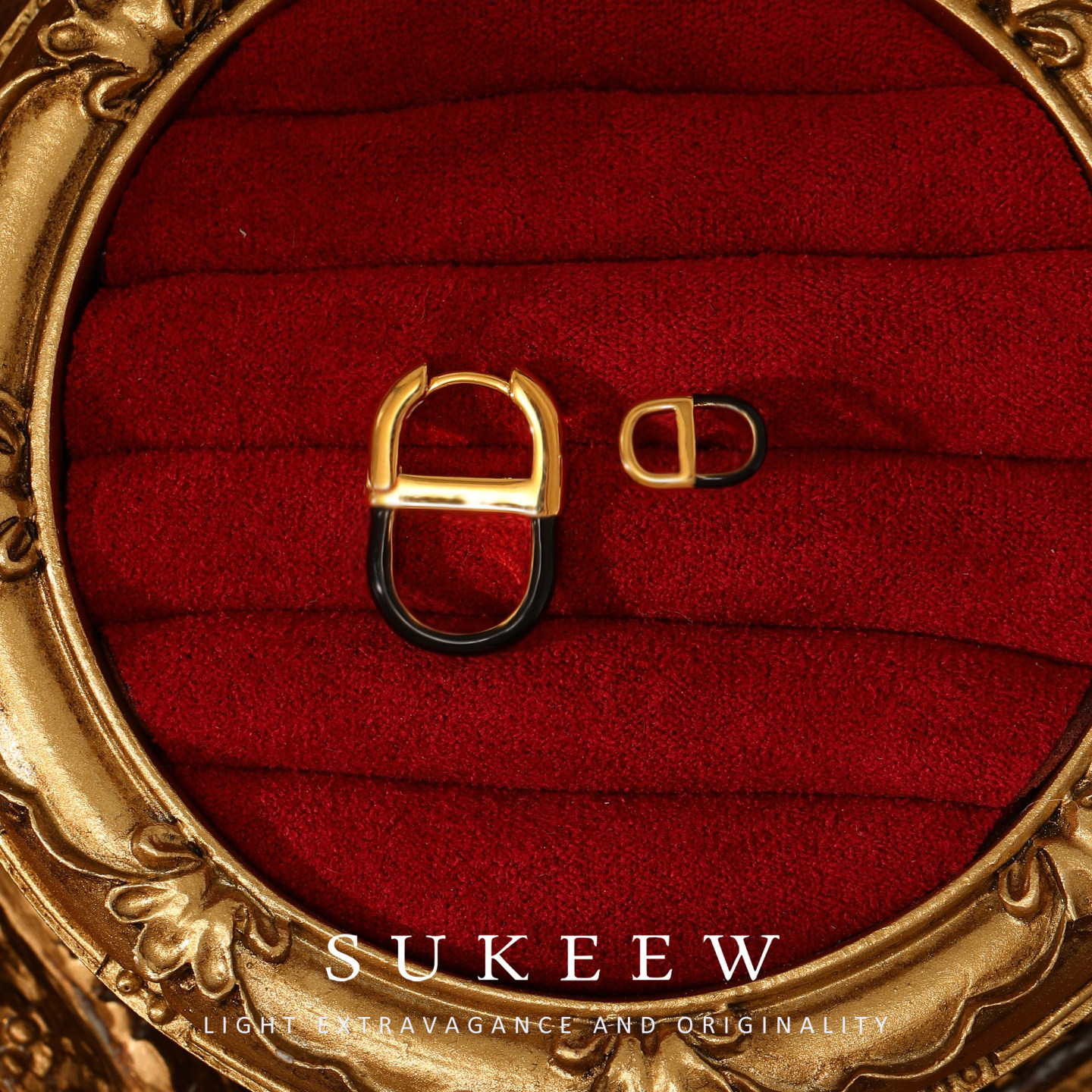 SUKEEW轻奢撞色小猪鼻耳环