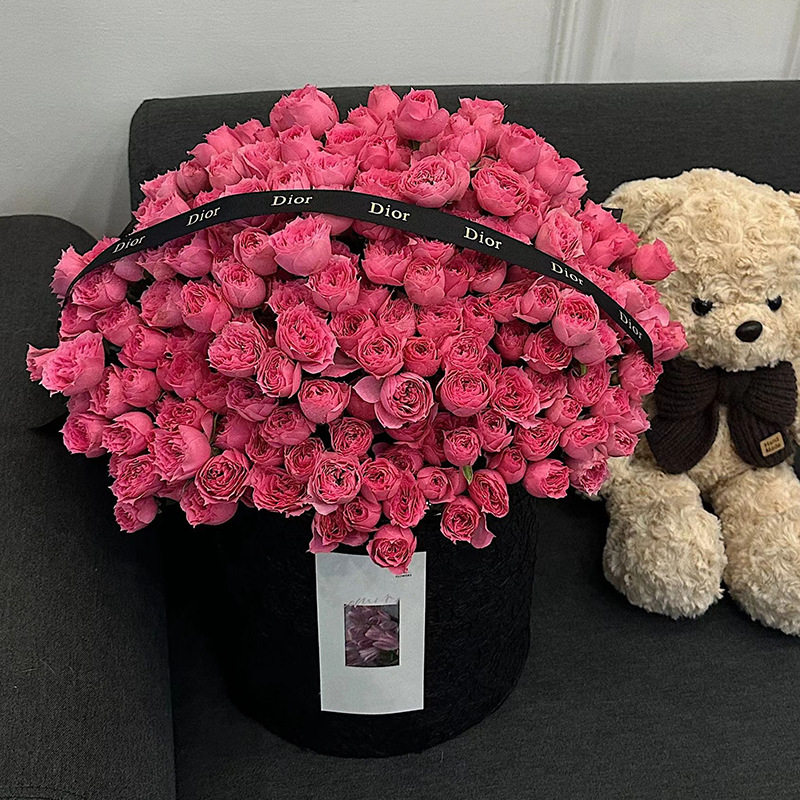 情人节花束永生花苏菲玫瑰仿真香皂花精美送女朋友生日礼物抱抱桶