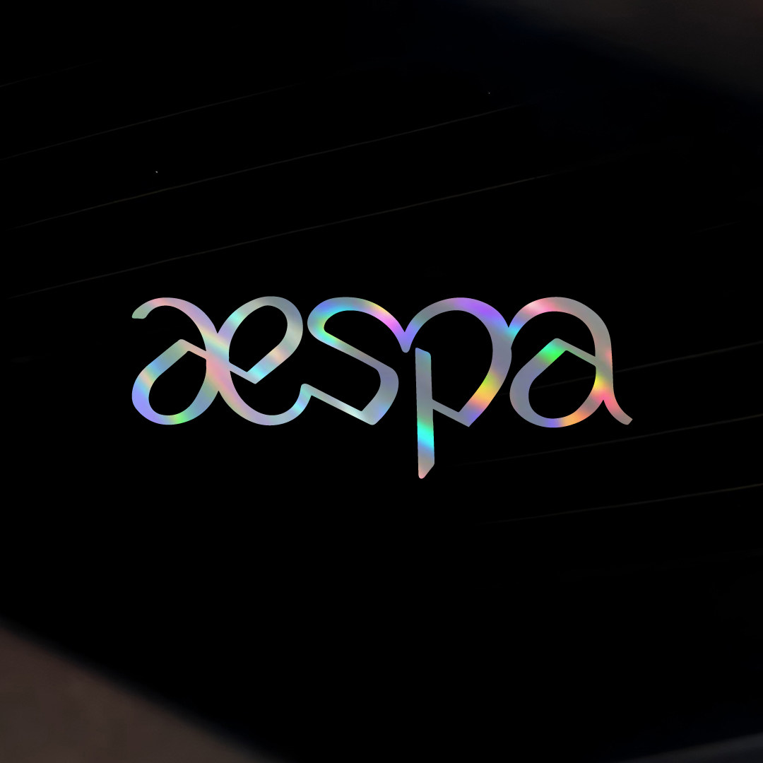 aespa字母车贴女团粉丝应援贴纸