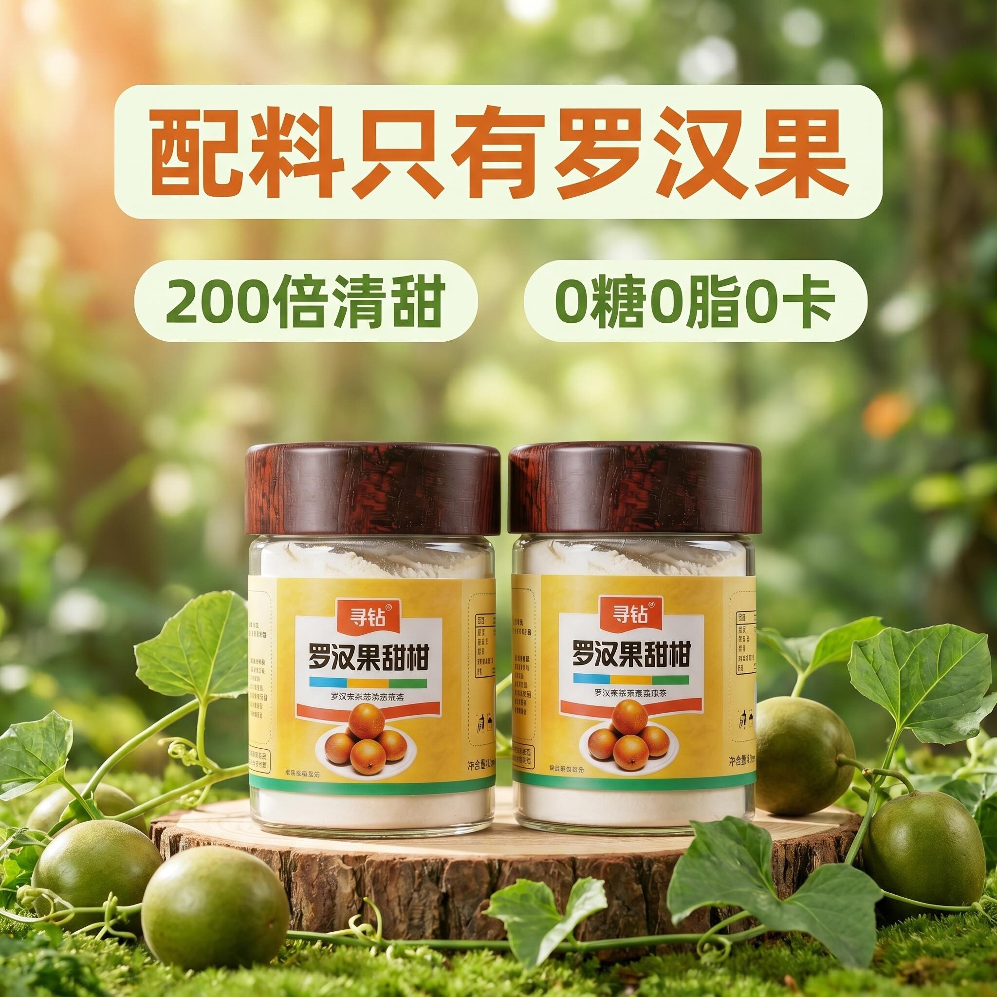 寻钻天然罗汉果甜苷纯植物提取零卡糖糖尿人代糖甜味剂0糖0脂0卡