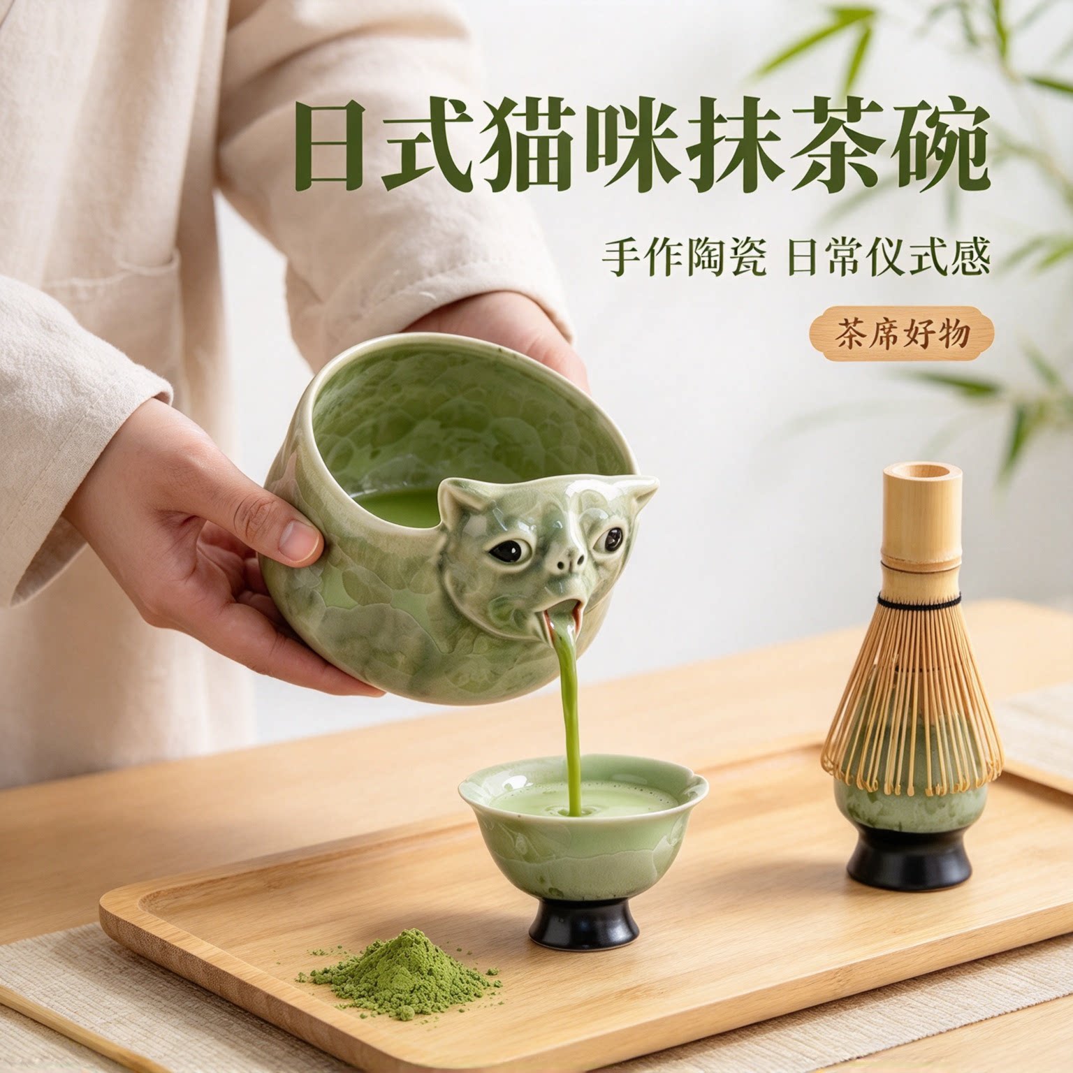 纯手工制作陶瓷抹茶碗