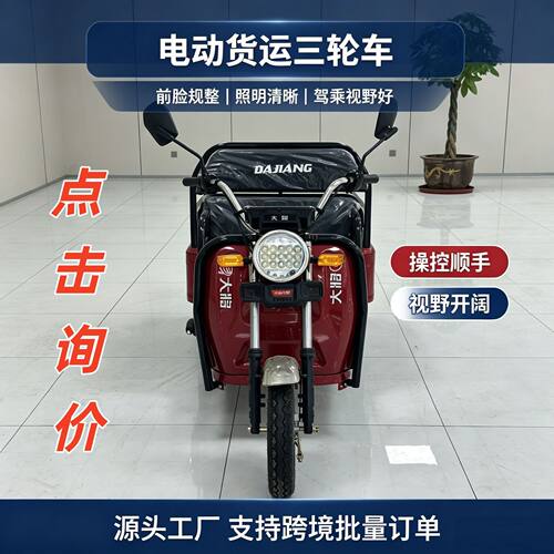 电动三轮车载人拉货两用电动三蹦子源头工厂批量优惠支持跨境外贸